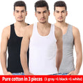 1/3 Pack Four Seasons Men'S Cotton Joker Vest Teenagers Simple Fit Sports Fitness T-Shirt Middle-Aged Casual Sleeveless Shirt