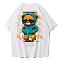 Cotton Fashion Bear Pattern Printed Men'S T Shirt round Neck Loose Tops Breathable Comfortable Casual Oversized Women Clothing